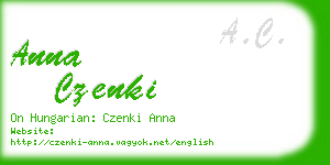 anna czenki business card